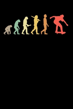 Skater Notebook: Retro Skating Evolution 6 x 9 Lined Ruled Journal Gift For Skaters & Skateboarders (108 Pages)