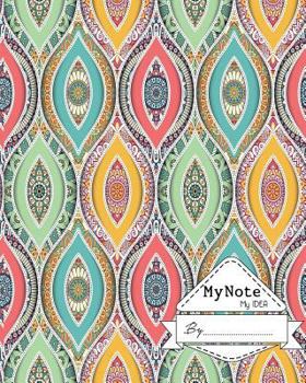 Paperback Notebook: My Note My Idea,8 x 10, 110 pages: Ethnic-seamless-pattern: (School Notebooks) Book