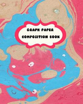 Paperback Graph Paper Composition Book: Red Swirl Marble Theme-Student Grid Book 2 squares per inch-8 x 10" Book