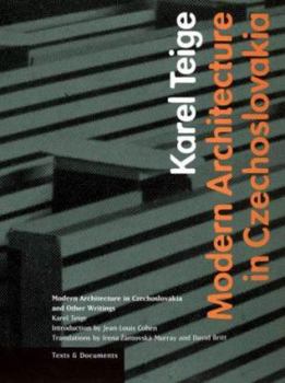 Paperback Modern Architecture in Czechoslavia and Other Writings Book