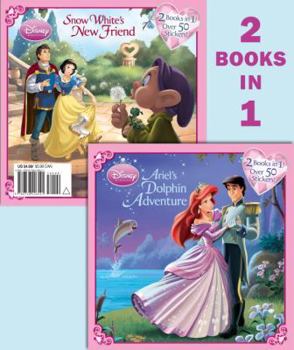 Paperback Ariel's Dolphin Adventure/Snow White's New Friend (Disney Princess) [With Sticker(s)] Book