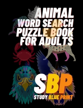 Paperback Animal Word Search Puzzle Book For Adults Book