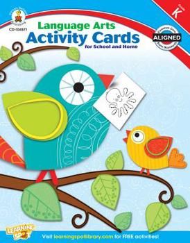Paperback Language Arts Activity Cards for School and Home, Grade K Book