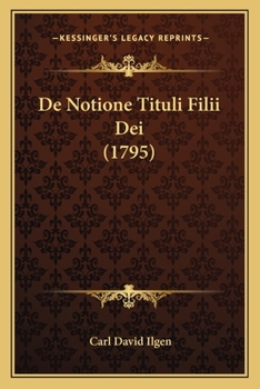 Paperback De Notione Tituli Filii Dei (1795) [Latin] Book