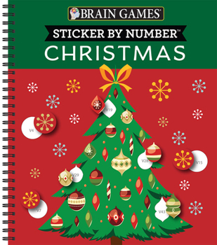 Spiral-bound Brain Games - Sticker by Number: Christmas (28 Images to Sticker - Christmas Tree Cover): Volume 2 Book