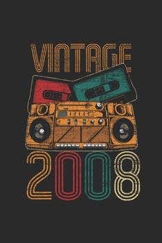 Vintage 2008: Graph Ruled Notebook – Journal for Birthday Gift Idea