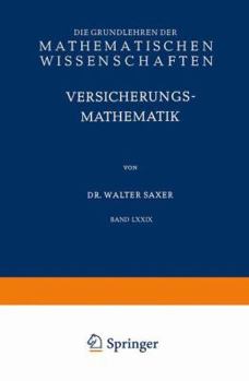 Hardcover Versicherungsmathematik: Erster Teil [German] Book