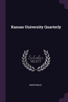 Paperback Kansas University Quarterly Book