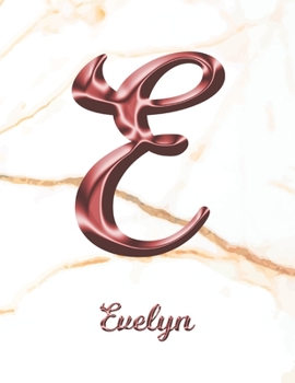 Paperback Evelyn: 1 Year Weekly Planner with Note Pages (12 Months) - White Marble Rose Gold Pink Effect Letter E - 2020 - 2021 - Week P Book
