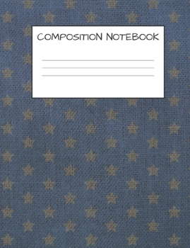 Paperback Composition Book: Stars Cover for Kids Military Families, Elementary School Wide Ruled 120 Pages Book