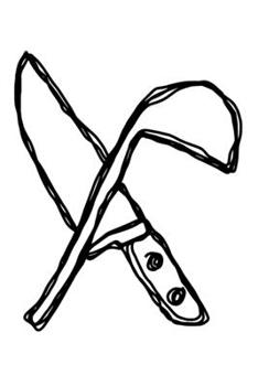 Knife & Laddle Notebook: 5 x 5 Graph Paper Pages Journal 6 x 9 Inches (15,2 x 22,9 cm) - Cooking Gift Idea - Sous Chef, Chef or Cooking Recipes Booklet (FOOD PRINT)