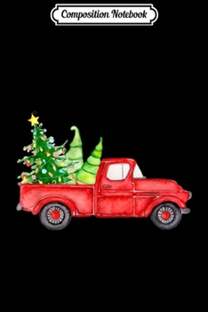 Composition Notebook: Watercolor Vintage Classic Red Truck with Christmas Trees  Journal/Notebook Blank Lined Ruled 6x9 100 Pages
