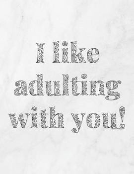 Marble Adulting Bullet Journal with Floral Margins for Adult Coloring