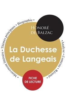 Paperback Fiche de lecture La Duchesse de Langeais (Étude intégrale) [French] Book