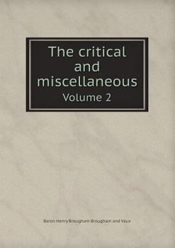Paperback The critical and miscellaneous Volume 2 Book