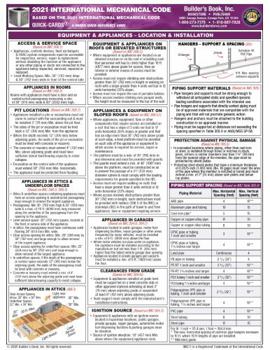 Pamphlet 2021 International Mechanical Code (IMC) Quick-Card Book