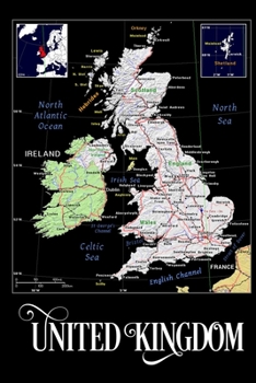 Paperback United Kingdom: Map of UK Notebook Book