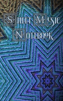 Paperback Sheet Music Notebook: Peacock Kaleidoscope, Blue, Green and Tan - Blank Sheet Music 8 Staffs / Staves, Small Convenient Size Book