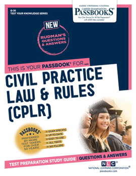 Paperback Civil Practice Law & Rules (Cplr) (Q-26): Passbooks Study Guide Volume 26 Book