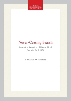 Hardcover Never-Ceasing Search: Memoirs, American Philosophical Society (Vol. 188) Book