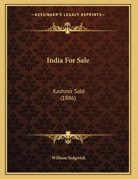 Paperback India For Sale: Kashmir Sold (1886) Book