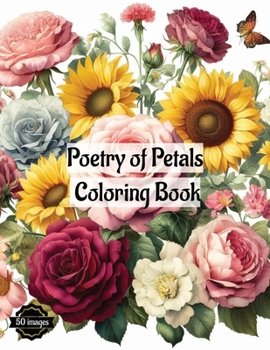 Poetry of Petals Coloring Book: 50 intricately designed flower illustrations | For Kids and Adults