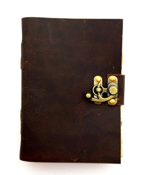 Hardcover Leather Journal with Aged Looking Paper Book