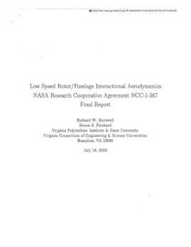 Paperback Low Speed Rot Or/Fuselage Interactional Aerodynamics Book