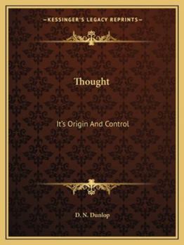 Paperback Thought: It's Origin And Control Book