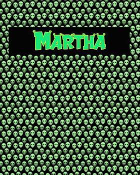 Paperback 120 Page Handwriting Practice Book with Green Alien Cover Martha: Primary Grades Handwriting Book