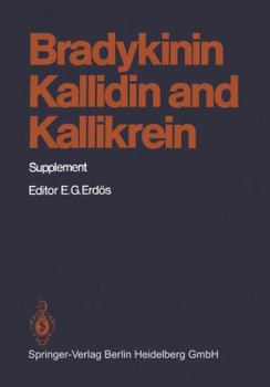 Paperback Bradykinin, Kallidin and Kallikrein: Supplement Book