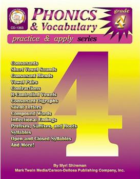 Paperback Phonics & Vocabulary Skills, Grade 4 Book