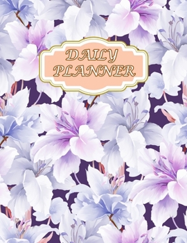Daily Planner: Page A Day With To Do List ( Size 8.5 X 11 ) Design with Elegant Beautiful Watercolor Magnolia Flower And Seamless Pattern