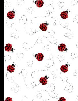 Paperback LadyBugs With Hearts: Large Blank Lined Notebook / Journal To Write In Book