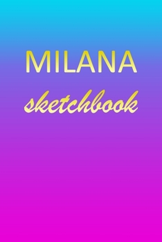 Milana: Sketchbook | Blank Imaginative Sketch Book Paper | Pink Blue Gold Custom Letter M Personalized Cover | Teach & Practice Drawing for ... Doodle Pad | Create, Imagine & Learn to Draw
