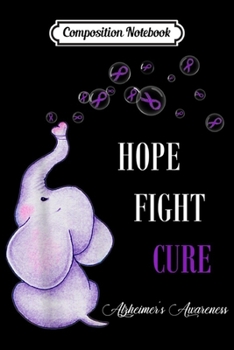 Composition Notebook: Elephant Purple Ribbon Alzheimer's Awareness  Journal/Notebook Blank Lined Ruled 6x9 100 Pages