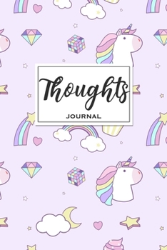 Paperback Thoughts Journal: Cute Unicorns, Cupcakes and Diamonds Notebook Blank Lined Journal Novelty Gift Office Stationary Notepad for Home, Wor Book