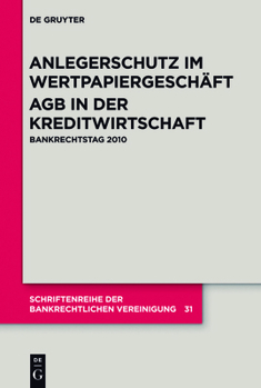 Hardcover Anlegerschutz im Wertpapiergeschäft. AGB in der Kreditwirtschaft [German] Book