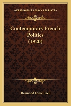 Paperback Contemporary French Politics (1920) Book