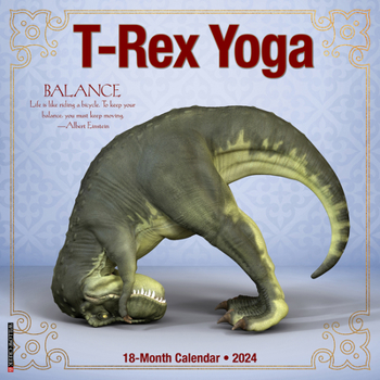 Calendar T-Rex Yoga 2024 12 X 12 Wall Calendar Book