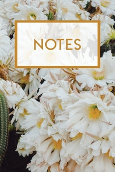 Paperback Notes: Cacti and White Flowers 110 Blank Lined Journal College Ruled Book