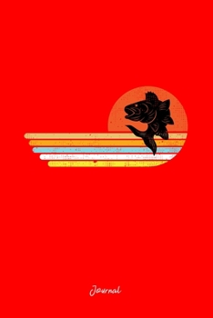 Journal: Dot Grid Journal - Fish Sunset Retro Stripes Vintage Animal Halloween Gift - Red Dotted Diary, Planner, Gratitude, Writing, Travel, Goal, Bullet Notebook