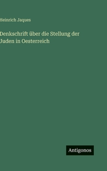 Hardcover Denkschrift über die Stellung der Juden in Oesterreich [German] Book