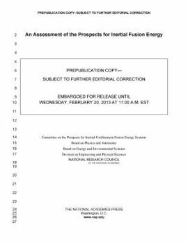 Paperback An Assessment of the Prospects for Inertial Fusion Energy Book