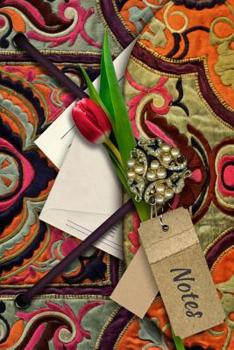 Paperback Notes: Social Worker Meetings Notebook with Custom Interior. Textured Effect with Faux Flap, and Printed Rose and Jewelled Fa Book