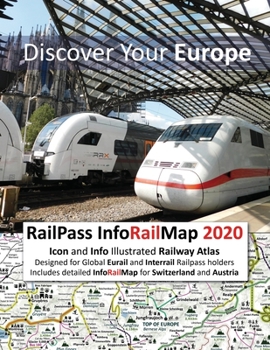 RailPass InfoRailMap 2020 - Discover Your Europe: Icon and Info illustrated Railway Atlas specifically designed for Global Interrail and Eurail RailPass holders - Includes detailed InfoRailMap for Swi