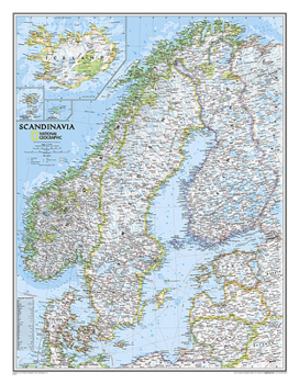 Map National Geographic Scandinavia Wall Map - Classic - Laminated (23.5 X 30.25 In) Book