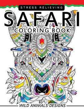 Paperback Safari Coloring books: Wild Animals Flowers Mandala and Doodle Pattern Book