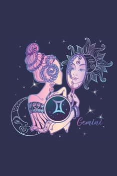 Gemini Horoscope Journal for the Versatile Gemini Woman: Lined Zodiac Notebook Neon Zodiac Girl and Starry Night Cover - 6x9, 120 pages