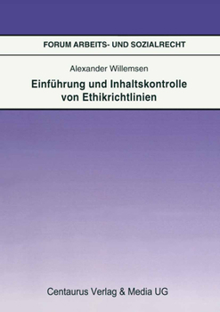 Paperback Einführung Und Inhaltskontrolle Von Ethikrichtlinien [German] Book